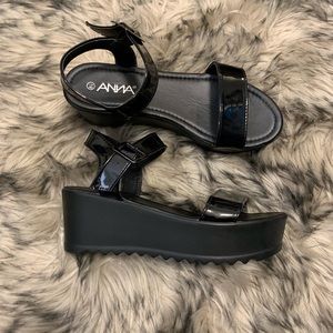 Black platform sandals